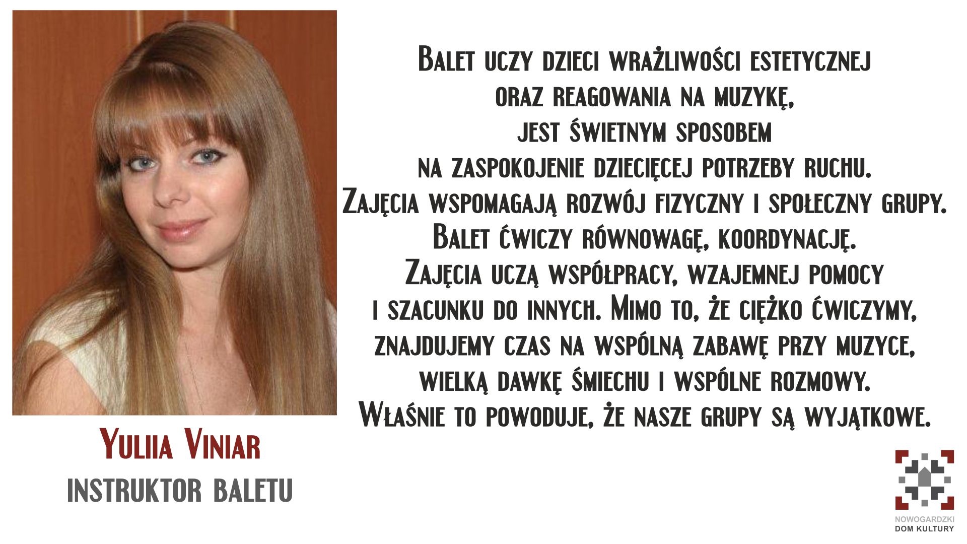 Z CYKLU NDKOWI INSTRUKTORZY... YULIIA VINIAR